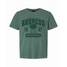 Montville Broncos Basketball "Retro Design" Unisex Heavyweight Garment-Dyed Tee